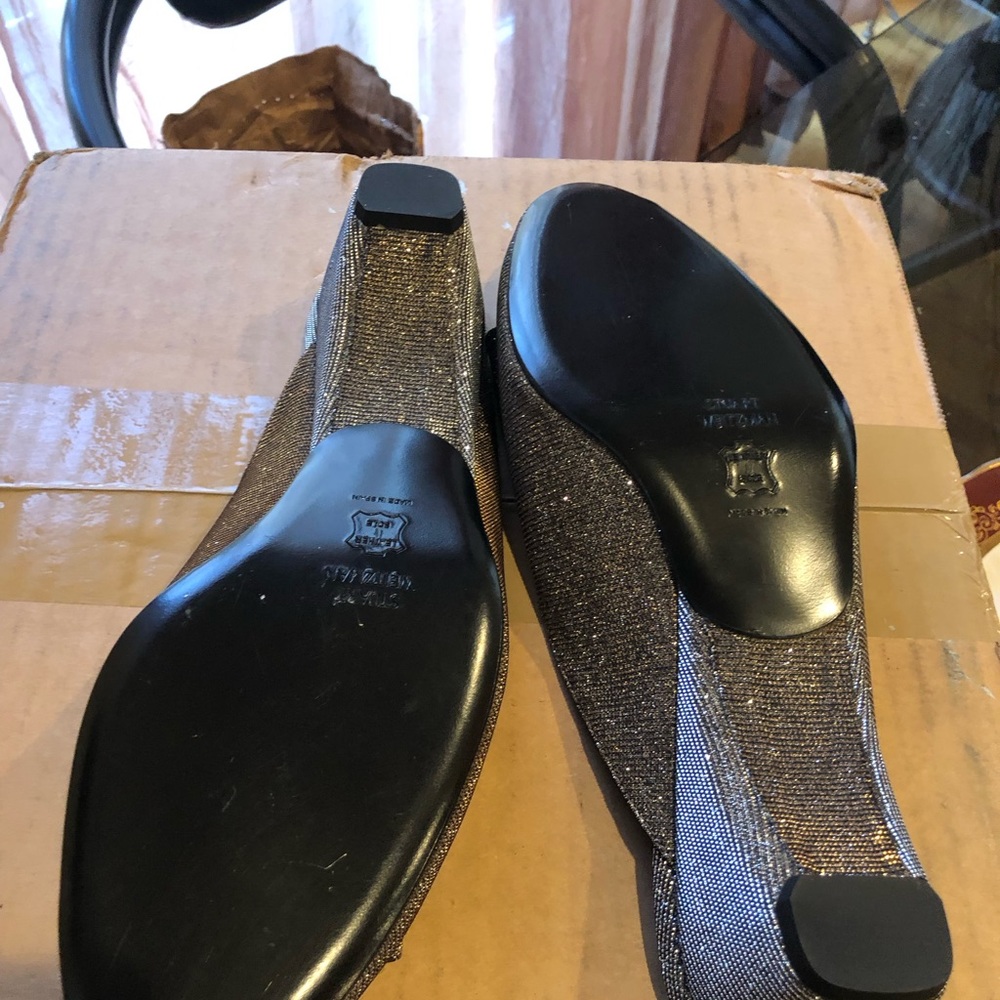 Stuart Weitzman Slip On Shoes Sparkly With Bow In… - image 6